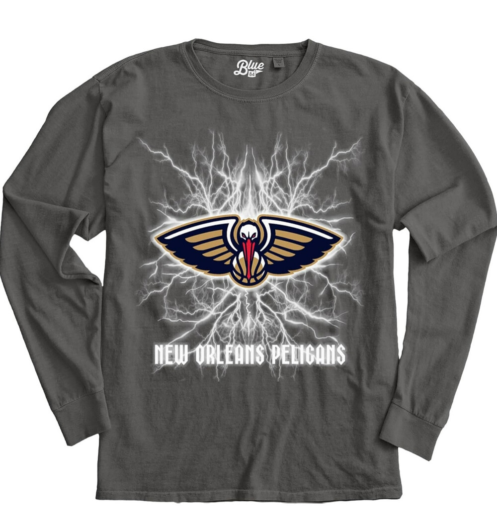 Blue 84 New Orleans Pelicans Long Sleeve Shirt Men Medium NBA NWT Electric